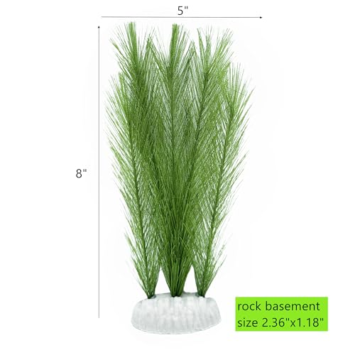 M2cbridge Fish Tank Artificial Silk Green Water Plants Aquarium Decor Soft Grass 3 Pack, 8" - color: 3pcs,8"