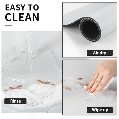 HotLive Dog Food Mat - Absorbent Cat Mat for Food and Water, No Stains Pet Feeding Bowl Mat, Easy to Clean Pet Placemats, Quick Dry Dog Water Dispenser Mat for Messy Drinkers | Light Grey 12"x 19" - color: Light Grey, size: 12"x19"