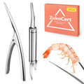 ZukoCert 2 Pack Shrimp Deveiner Tool - Stainless Steel Shrimp Peeler and Cleaner Knife - Professional Seafood Prawn Peeling Gadget for Kitchen Preparation, Lobster, and Crab