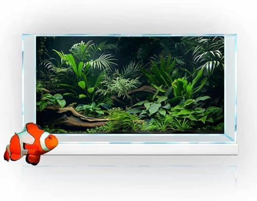 Aquarium Background, Aquatic Plant River Bed & Lake Tropical Undersea Tree Branch Fish Tank Background, 6 EVA Double-Sided Tapes 48x24 inches/120x60 - color: Fish, size: 48"L x 24"W