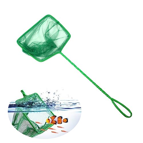 HEMOTON Mini Fish Tank Net Green Aquarium Mesh Catch Net with Long Handle for and Easy Fish Handling for Fish and Aquatic Plants