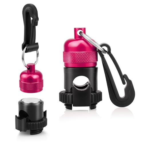 2PACK Scuba Regulator Hose Holder, Magnetic Adjustable Octopus Holder Octo Tank Retainer with Clip, Installs to Your BCD Easily! - color: Red