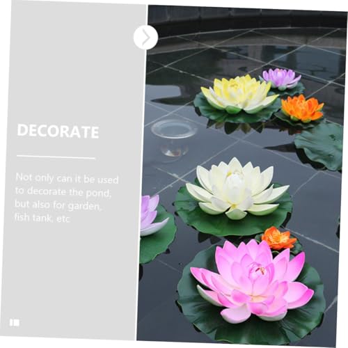 Luxshiny 2pcs Floating Aquarium Lotus Leaves Artificial Pond Decor Eva Material 40cm 60cm Realistic Fish Tank Lily Pads for Fishpond Water Garden Display