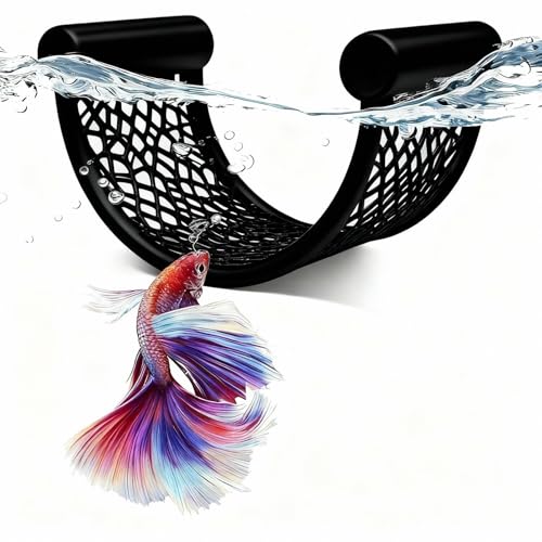 CPLIKE Black Betta Fish Hammock – Floating Aquarium Rest Ledge for Nano Fish, Shrimp, Corydoras – Natural-Look Black Perch Platform for Betta Tanks, Aquascape Decor, Low Flow Aquarium Accessory - color: B: Black