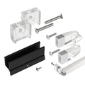 Framed Sliding Shower Door Replacement Parts Compatible with Basco Alumax Shower Doors - Includes Finger Pull Handle, Towel Bar Bracket and Bottom Track for Showerdoor