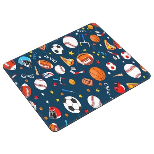 Basketball Soccer Baseball Fashion Mouse Pad,Pad Mousepads with Non-Slip Rubber Base for Laptop Desktop Computer, 7 X 8.6 in - color: Basketball Soccer Baseball, size: 7L x 8.6W inches