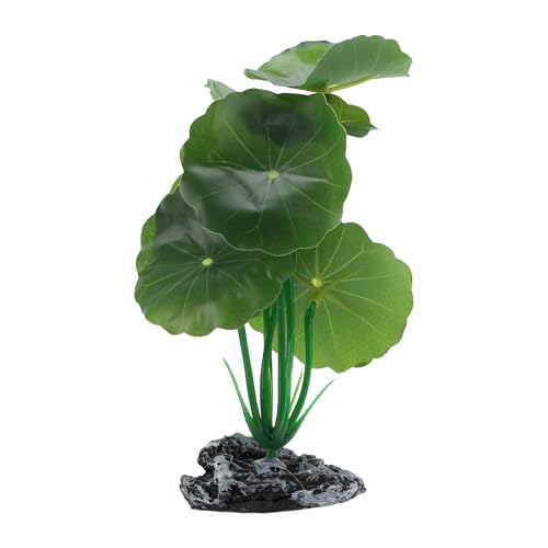 Aquarium Plastic Plants, Reptile Plant Decoration, Aquatic Plant Resin Decor, Betta Fish Tank Realistic Plants for Aquarium, 6.5" Height, Green