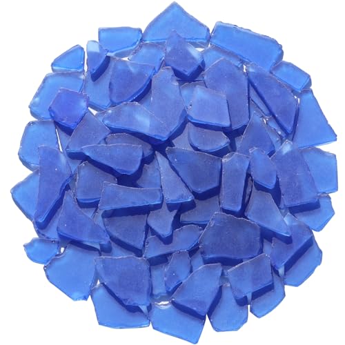 QYGL Sea Glass for Crafts - 14oz Cobalt Blue Frosted Seaglass Pieces - Vase Filler and Aquarium Ornament, DIY Craft Supplies for Art, Beach Weddings, and Home Decor - color: Cobalt
