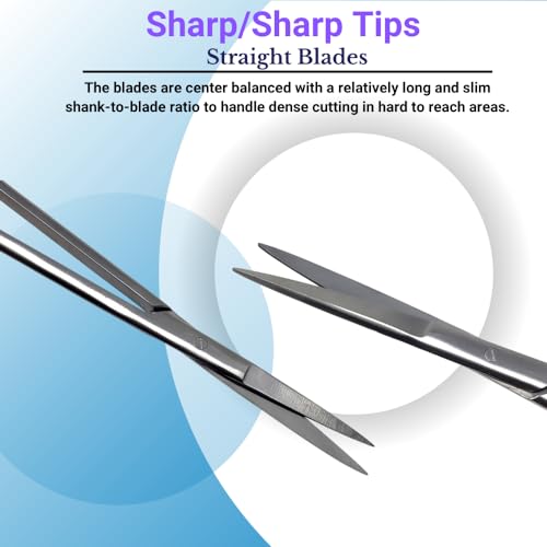 Aquarium Scissors Stainless Steel 12" Extra Long Water Grass Scissors for Aquatic Plants Pruning, Fish Tanks, Terrariums Used in Salt Water Fresh Water Landscape Maintenance Tools (Straight - Silver) - style: Straight - Silver