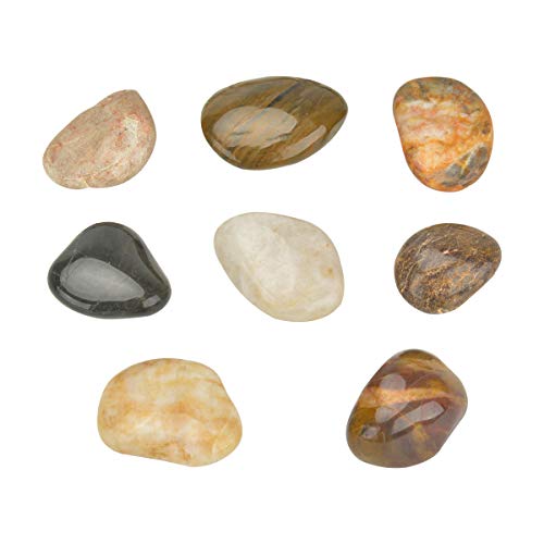 Mr. Fireglass Natural Polished Pebbles, 1 Inch Decorative Mixed Color Stones Aquarium Gravel River Rocks for Vase, Succulents, Landscaping and Home Decor (10-lb Bag) - color: Mixed Color, size: 1 inch, 10 lb