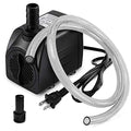 PULACO Small Submersible Pump (160GPH 10Watt), Ultra Quiet Fountain Pump (600L/H) with 3.3 ft Tubing for Aquariums, Pond Fountain, Water Feature, Indoor Fountains