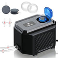 fishkeeper Strong Aquarium Air Pump – Ultra-Quiet 6W/10W Fish Tank Air Pump with Stainless Steel Dual Outlets, Adjustable Oxygen Aerator Pump with Air Stone Bubbler Kit for 1–200 Gallon - size: 6W(for Up to 120 Gallon Tanks)