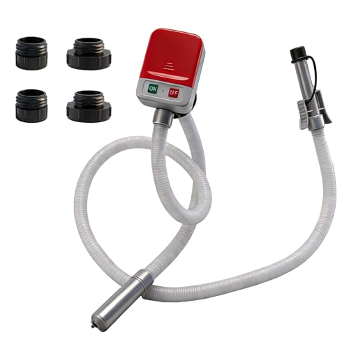 Fuel Transfer Pump (3.2GPM),Gas Can Pump with Hand Nozzle for Quick Stop Flow Control,51" Hose Automatic Gas Pump with 4 Gas Can Fittings, Battery Powered Portable Siphon Pump for Oil,Gasoline, Diesel