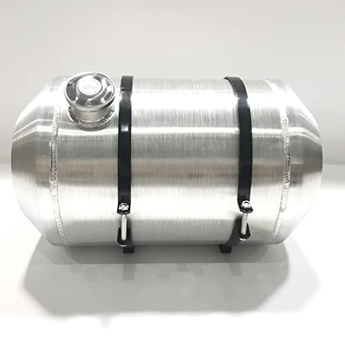 JSD 9.75 Gallons 12" x 20" Aluminum Spun Round Gas Tank Fuel Cell Tank End Fill 3/8" NPT Outlet-Off-road,go kart - size: 12" x 20"