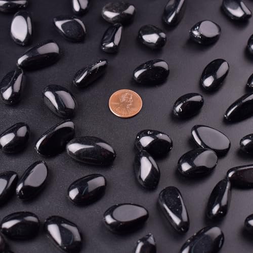 Obsidian Healing Crystal Stone Set - 24 Pieces, 0.6" Natural & Polished Stones for Healing, Meditation, Reiki, Chakra, Crafting & Decoration - color: Obsidian, size: 0.6"