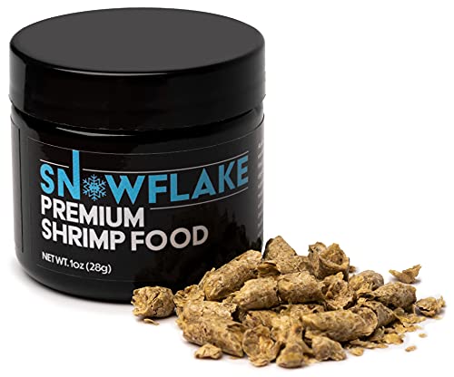 Aquatic Arts Shrimp Food Pellets for Freshwater Aquariums – Neocaridina & Sulawesi Diet, Large Snowflake Sinking Pellets for Live Aquarium Invertebrates, 1oz