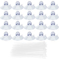 20 Pack 25mm Suction Cups, Transparent Aquarium Suction Cups 100 Pcs Adjustable Zip Ties, Utility Sucker Pad for Fish Tank Decoration/Moss Shrimp Nest - style: Suction Cups*20