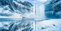 30X12IN Blue Sky White Iceberg Aquarium Background, Snow Mountain Fish Tank Decorations Background, Christmas Art Terrarium Background with 8 EVA Double-Sided Tape - size: 30X12in/75X30cm