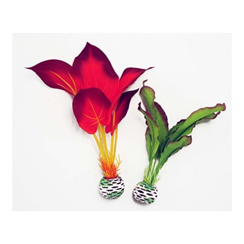 biOrb Silk Plant Set Large Green & red - color: Red/Green, size: Large