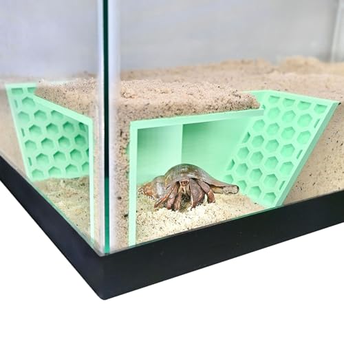Hermit Crab Underground Tunnel Cave Corner | Hermit Crab Climbing Tank Decor Hide Hideout | Enrichment Habitat Hideaway Decoration Accessories Supplies Toys Ornaments (Seafoam Green) - color: Seafoam Green