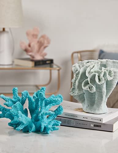 HAUCOZE Coral Decor Ocean Sculpture Statue Modern Home Art Table Centerpiece Gift for Living Room Bookshelf Polyresin 7.5 Inch