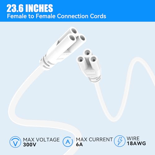 (4-Pack) 2FT T5 T8 LED Shop Light Connecting Wire, Dual-Ended Linkable Cable Cords for LED Tube Light Fixture, Ceiling Lamp - style: 2FT Connecting Wire