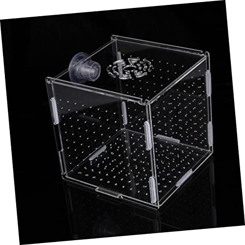 FRCOLOR Modern Fish Tank Isolation Box Clear Aquarium Breeding Box Suction Cup Ideal for Guppies and Betta