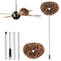 Ceiling Fan Cleaner Duster Reusable Microfiber Ceiling Fan Blade Cleaner Removable Duster with Extension Pole Adjusts 13 to 49.7 Inch for Cleaning Walls Furniture Door Window Top (Beige Brown) - color: Beige Brown