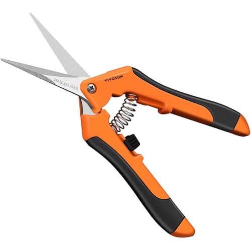 VIVOSUN 2-Pack 6.5 Inch Gardening Scissors Hand Pruner Pruning Shear with Straight Stainless Steel Blades Orange - style: Orange Straight Blade