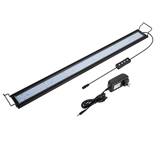 hygger 20W Full Spectrum Aquarium Light with Aluminum Alloy Shell Extendable Brackets, White Blue Red LEDs, External Controller, for Freshwater Fish Tank (30-36 inch) - size: 20W (30-36 inch)