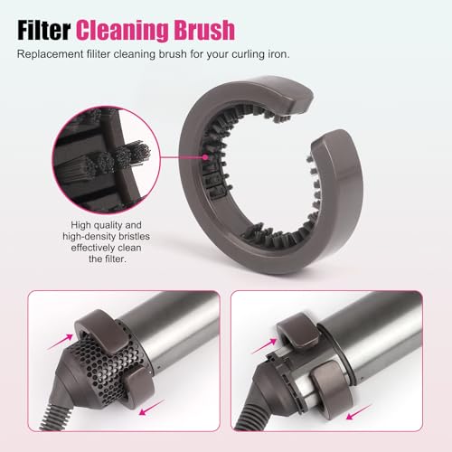 Outer Filter Cover Compatible with Dyson Airwrap Hair Styler with Filter Cleaning Brush HS01 HS05 Magnetic Filter Cage Replacement Parts