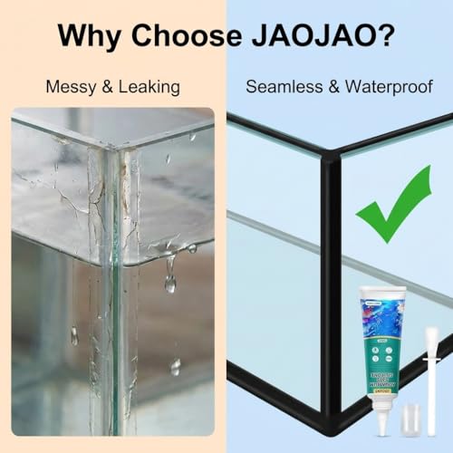 JAOJAO Black Aquarium Silicone, Aquarium Safe Silicone Sealing Waterproofing Strong Adhesion Fish-Safe Fast Curing Good Flexibility Underwater Bonding for Fish Tank Pools, 120ml - color: Black
