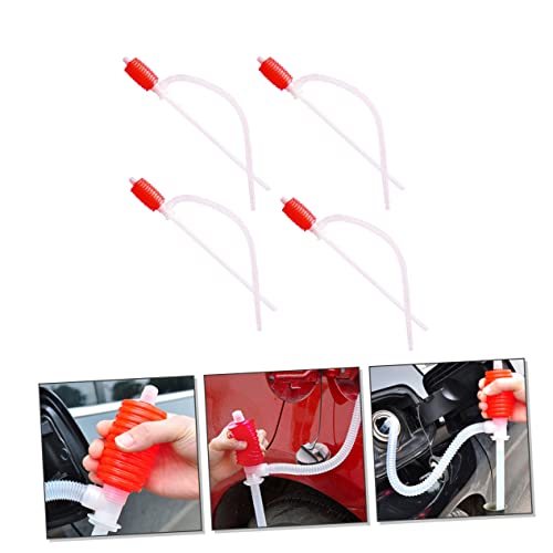 Luxshiny 4Pcs Portable Oil Liquid Siphon Pump Manual Fuel Transfer Pump for Changing and Water Siphoning Durable Material Leak Resistant Design for Safe Use