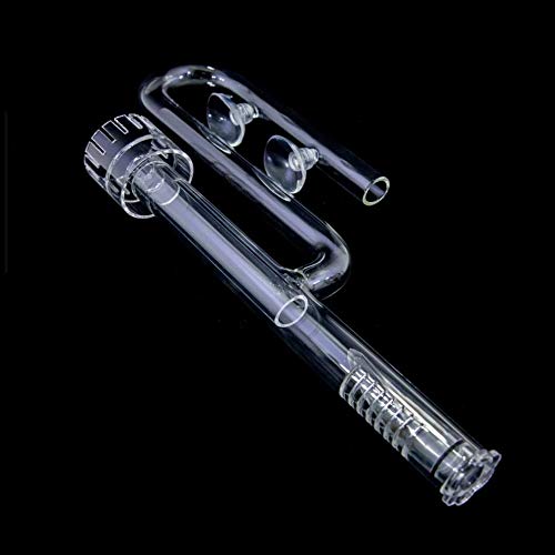 FZONE Aquatic Glass Lily Pipe Set with Lily Skimmer Inflow and Lily Outflow for Aquarium Filter 1/2''(12/16mm) Tubing