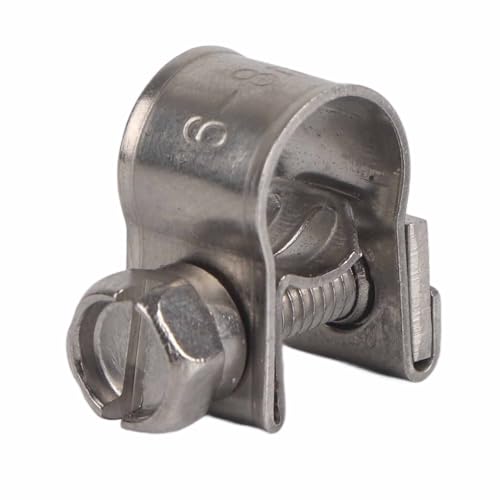 10pcs Stainless Steel Hose Clamps – Adjustable 6-20mm Fuel Line Pipe Clips for Air, Water, Silicone & Fuel Hoses (6-8Mm) - size: 6-8Mm