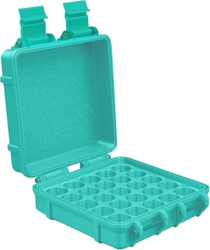 3D Printed Vial Storage Case - Waterproof 3ml Vial Storage Case with 25 Slots - Freezer Safe Hard Shell Essential Oil Case for Home, Fridge, Travel, 16mm Max Diameter, 35mm Max Height - color: Arctic Teal, size: 25 Slots