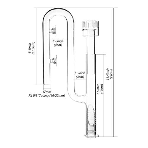 FZONE Aquatic Glass Lily Pipe Inflow with Surface Skimmer for Aquarium Filter 5/8''(16/22mm) Tubing