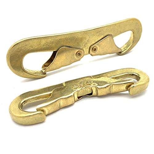Heavy Duty Brass Double Ended Snap Hooks (2-Pack), Trigger Snaps Clips for Dog Leash, Keychain, Horse Tack, Aquarium Lid, Fence Latch & More