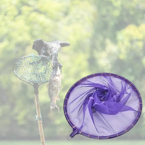 kowaku Fishing Net Mesh Outdoor Soft Catching Hiking Easy Storage Removable Fast Boat Folding Freshwater Fishing Landing Net - color: Purple L