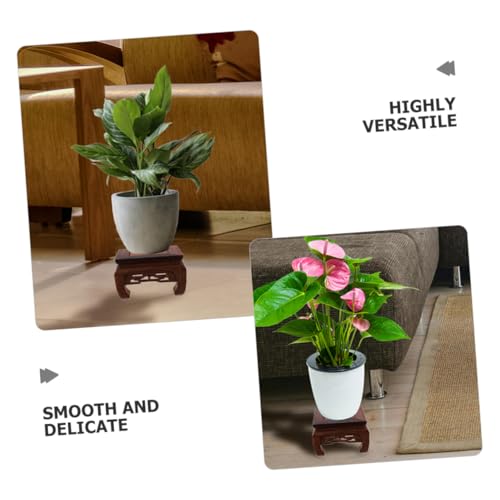 Zerodeko Square Wooden Pedestal Stand Sturdy Vase Base for Indoor Plants Fish Tanks and Decorative Displays Multipurpose Showcase Holder Smooth Finish and Detailed Carvings
