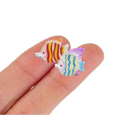 9 Pcs Miniature Flat Fish Aquarium Decor - Vibrant Handmade Underwater Simulation Models for Fish Tank Landscape, Creative Ocean Theme Ornaments, DIY Marine World Hanging Accessories & Desktop Display