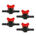 4PCS 3/8 Inch ID In Line Barbed Ball Valve Shut Off Switch for Drip Irrigation and Aquariums Control Water Flow with Hose Barb