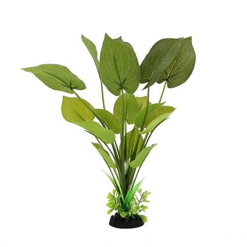 ALEGI Silk Aquarium Plants, 12 Inch Artificial Silk Plants Decorations for Fish Tank,Aquarium Décor Plastic Plants (Green, 2 Pack) - color: Green