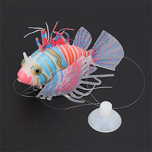 Zerodis Lifelike Silicone Artificial Glowing Fish, Fluorescent LED Simulation Fish with Suction Cup for Aquarium Tank Decoration (Pink Blue)