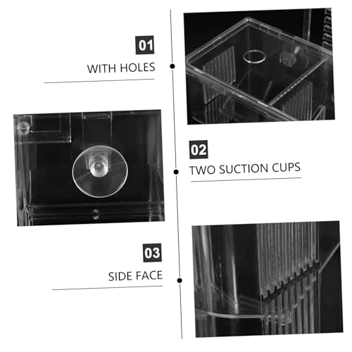 Levemolo Hanging Fish Breeding Box Isolation for Aquariums Suction Cup Design for Easy Installation Nursery for Fry Fish Wear Resistant