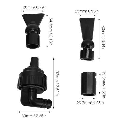 Zerodis Waterflow Aquarium Outlet Water Connector Universal Rotation Head Water Outlet Parts Kit Equipped with an Anti Siphon Function Fish Outlet Adjustable Aquarium Supplies