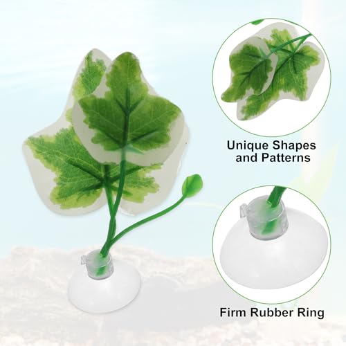 Betta Fish Leaf, Natural Habitat Simulation for Betta Spawnings Grounds, Betta Spawnings Leaves, Resting Bed, Large Small Leaves, White Green