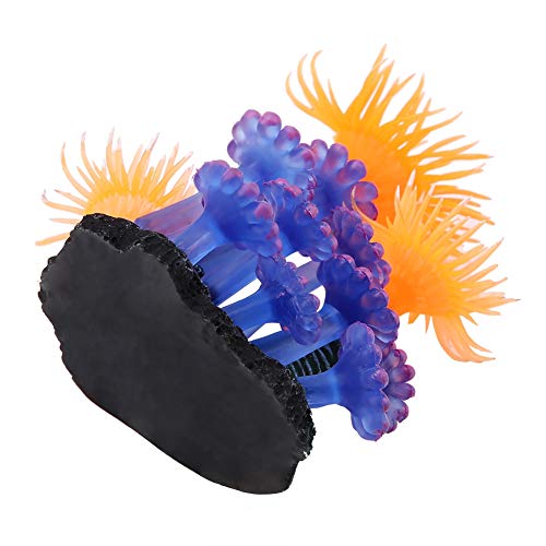 TOPINCN Artificial, Simulation Plant Luminous Silicone Sea Anemone for Fish Landscape Decoration Aquarium Ornaments(2.4 * 2.0 * 3.1inch)