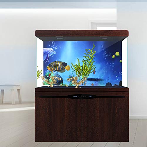 Aquarium Background Wall Sticker, PVC Self Adhesive Fish Tank Decoration, Thick Non Glare Fadeless Design with High Transparency for Freshwater and Saltwater (61 * 30cm) - size: 61*30cm