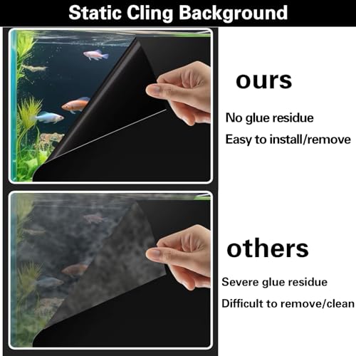 Fish Tank Aquarium Background - Black, Electrostatic Adhesion, Glue-Free, Easy Installation, Traceless Removal, Size 11.8 X 39 Inch - size: 11.8 X 39 Inch